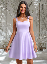 Load image into Gallery viewer, Hanna A-line Sweetheart Short Satin Homecoming Dress With Bow XXBP0025682