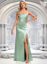 Load image into Gallery viewer, Ariella Trumpet/Mermaid Square Floor-Length Stretch Satin Bridesmaid Dress XXBP0025784