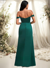 Load image into Gallery viewer, Amirah A-line Off the Shoulder Floor-Length Satin Bridesmaid Dress XXBP0025743