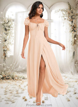 Load image into Gallery viewer, Itzel A-line Square Floor-Length Chiffon Prom Dresses With Ruffle XXBP0025872