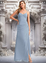 Load image into Gallery viewer, Yoselin A-line V-Neck Floor-Length Chiffon Bridesmaid Dress XXBP0025726