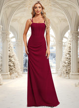 Load image into Gallery viewer, Mya Trumpet/Mermaid Square Floor-Length Chiffon Bridesmaid Dress XXBP0025826