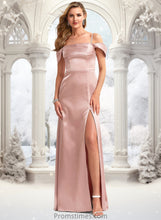 Load image into Gallery viewer, Isabela A-line Cold Shoulder Floor-Length Stretch Satin Bridesmaid Dress XXBP0025747