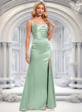 Load image into Gallery viewer, Ariella Trumpet/Mermaid Square Floor-Length Stretch Satin Bridesmaid Dress XXBP0025784