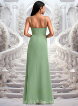 Load image into Gallery viewer, Marlie A-line Cowl Floor-Length Chiffon Bridesmaid Dress XXBP0025741