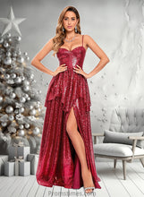 Load image into Gallery viewer, Genesis A-line Sweetheart Floor-Length Sequin Prom Dresses XXBP0025868