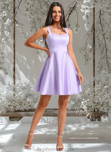 Load image into Gallery viewer, Hanna A-line Sweetheart Short Satin Homecoming Dress With Bow XXBP0025682