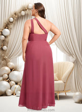 Load image into Gallery viewer, Neveah A-line One Shoulder Floor-Length Chiffon Bridesmaid Dress With Ruffle XXBP0025824