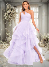 Load image into Gallery viewer, Lesly Ball-Gown/Princess Asymmetrical One Shoulder Floor-Length Tulle Prom Dresses XXBP0025867