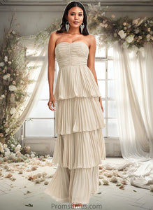 Joy A-line Sweetheart Floor-Length Chiffon Bridesmaid Dress XXBP0025762