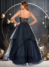 Load image into Gallery viewer, Bria Ball-Gown/Princess V-Neck Floor-Length Tulle Prom Dresses XXBP0025863