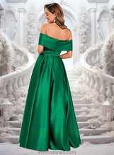 Load image into Gallery viewer, Jamie Ball-Gown/Princess Off the Shoulder Floor-Length Satin Prom Dresses XXBP0025871