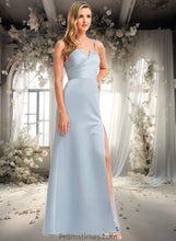 Load image into Gallery viewer, Carly A-line V-Neck Floor-Length Satin Bridesmaid Dress XXBP0025724