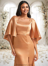 Load image into Gallery viewer, Katherine A-line Square Floor-Length Stretch Satin Bridesmaid Dress XXBP0025765