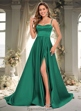 Load image into Gallery viewer, Reese A-line Sweetheart Sweep Train Satin Prom Dresses XXBP0025846