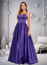 Load image into Gallery viewer, Tamia Ball-Gown/Princess Scoop Floor-Length Satin Prom Dresses With Appliques Lace Beading XXBP0025865