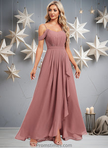 Wendy A-line Cold Shoulder Asymmetrical Chiffon Bridesmaid Dress XXBP0025823