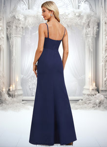 Brooklynn Trumpet/Mermaid Cowl Floor-Length Stretch Crepe Bridesmaid Dress With Ruffle XXBP0025766