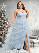 Load image into Gallery viewer, Ada Ball-Gown/Princess V-Neck Sweep Train Tulle Prom Dresses XXBP0025833