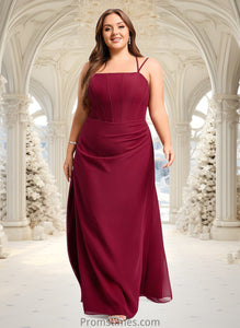 Mya Trumpet/Mermaid Square Floor-Length Chiffon Bridesmaid Dress XXBP0025826