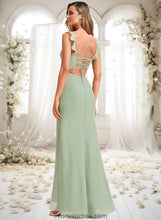 Load image into Gallery viewer, Baylee A-line Square Floor-Length Chiffon Bridesmaid Dress With Ruffle XXBP0025739