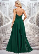 Load image into Gallery viewer, Jane A-line V-Neck Floor-Length Chiffon Bridesmaid Dress XXBP0025813