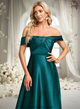 Load image into Gallery viewer, Gwendoline A-line Off the Shoulder Floor-Length Stretch Satin Prom Dresses XXBP0025879