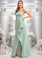 Load image into Gallery viewer, Cheryl A-line Square Floor-Length Satin Bridesmaid Dress With Ruffle XXBP0025736