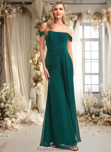 Load image into Gallery viewer, Laci A-line Off the Shoulder Floor-Length Chiffon Bridesmaid Dress XXBP0025744