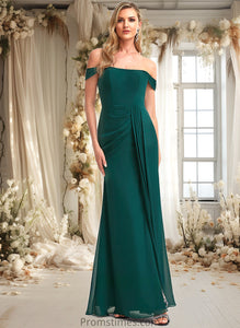 Laci A-line Off the Shoulder Floor-Length Chiffon Bridesmaid Dress XXBP0025744