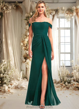 Load image into Gallery viewer, Laci A-line Off the Shoulder Floor-Length Chiffon Bridesmaid Dress XXBP0025744