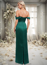 Load image into Gallery viewer, Camila Sheath/Column Off the Shoulder Floor-Length Satin Bridesmaid Dress XXBP0025815