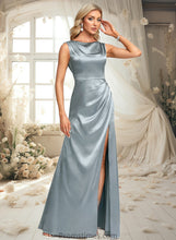 Load image into Gallery viewer, Brenda A-line Scoop Cowl Floor-Length Stretch Satin Prom Dresses XXBP0025878