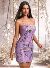 Load image into Gallery viewer, Catherine Bodycon Scoop Mini Lace Floral Homecoming Dress With Sequins Embroidered XXBP0025660