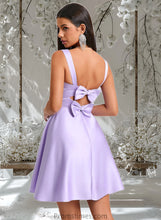 Load image into Gallery viewer, Hanna A-line Sweetheart Short Satin Homecoming Dress With Bow XXBP0025682