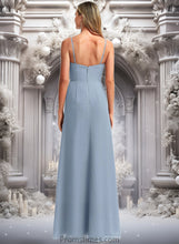 Load image into Gallery viewer, Yoselin A-line V-Neck Floor-Length Chiffon Bridesmaid Dress XXBP0025726