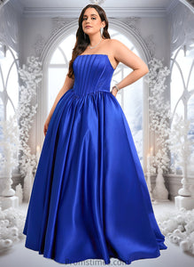 Marcie Ball-Gown/Princess Straight Floor-Length Satin Prom Dresses XXBP0025831