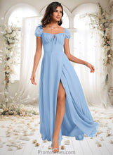 Load image into Gallery viewer, Itzel A-line Square Floor-Length Chiffon Prom Dresses With Ruffle XXBP0025872