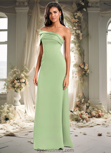 Evelyn A-line Asymmetrical Off the Shoulder Floor-Length Satin Prom Dresses XXBP0025884