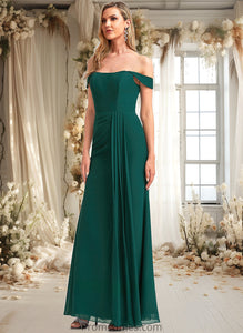 Laci A-line Off the Shoulder Floor-Length Chiffon Bridesmaid Dress XXBP0025744