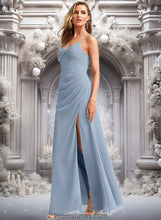 Load image into Gallery viewer, Yoselin A-line V-Neck Floor-Length Chiffon Bridesmaid Dress XXBP0025726