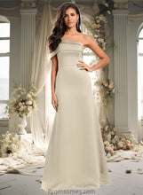 Load image into Gallery viewer, Miracle A-line Asymmetrical Off the Shoulder Floor-Length Satin Prom Dresses XXBP0025884