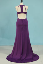 Load image into Gallery viewer, 2024 New Arrival Spaghetti Straps Open Back Spandex Mermaid Evening Dresses