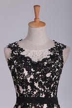 Load image into Gallery viewer, Homecoming Dresses Scoop A Line Short Lace With Applique And Sash