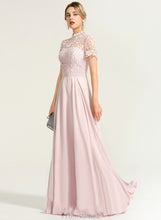 Load image into Gallery viewer, Chiffon Floor-Length Brielle Prom Dresses A-Line Sequins Lace Neck With High