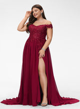 Load image into Gallery viewer, Train Chiffon Off-the-Shoulder Ina Sweep Lace Sequins Prom Dresses A-Line With