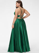 Load image into Gallery viewer, Maleah Floor-Length Prom Dresses V-neck A-Line Satin