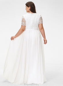 V-neck Wedding Dresses Floor-Length Lace A-Line Sloane Wedding Dress Chiffon