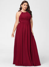 Load image into Gallery viewer, A-Line Viviana With Prom Dresses Scoop Floor-Length Chiffon Ruffle