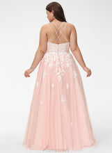 Load image into Gallery viewer, Floor-Length Ball-Gown/Princess Tulle With Square Prom Dresses Sequins Lace Caitlyn